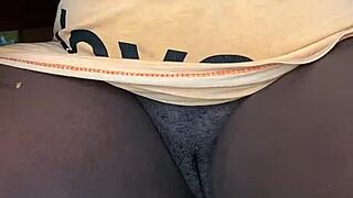 I feel so sexy flashing my ebony pussy as a mature housewife at home.