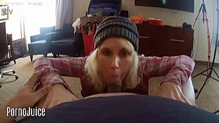 grunge blonde doll drools on black cock cum