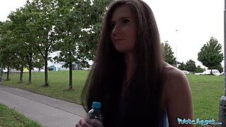 skinny lara fox's tight hairy pussy and ass get monster cock pounded public garage cum covered