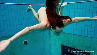 shy russian teen nina's underwater tits tease pool