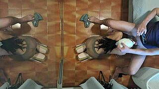 Naked Milf in Pantyhose and Heels Deepthroats Big Cock Then Swallows Full Mouthful Creampie