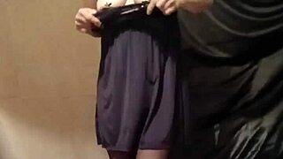 French Slave's Self-Bondage Striptease Session Bent Over Doggystyle Teasing Tits