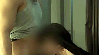 cute asian teen couple licks shaved pussy before halloween party doggystyle
