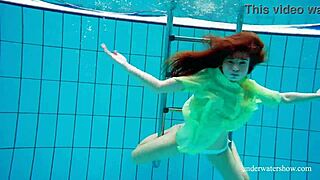 shy russian teen nina's underwater tits tease pool