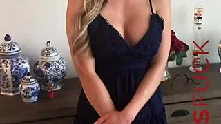 Hot Busty Blonde Milf Ellie Lilly Strips Naked for Horny Casting Interview