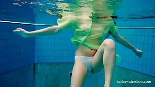 shy russian teen nina's underwater tits tease pool