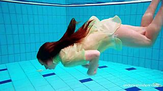 shy russian teen nina's underwater tits tease pool
