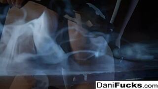 Hot GOTH VAMPIRE DANI fingers her BIG TITS and PUSSY!