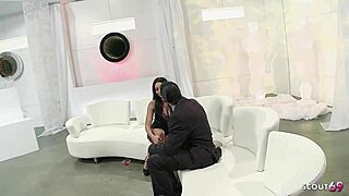 Black Haired Big Tits Beauty with Crazy Eyes Gets Romantic Hard Fuck and Cum on Tits