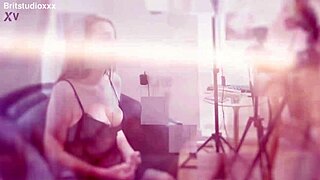 wanna see blonde and brunette neighbors flash and fuck with strapon first time?