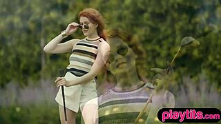i strip my petite redhead milf body golf course