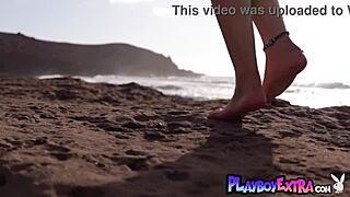 hot blonde lisa modpali strips nude on rocks...