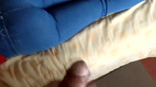 Stepson Caresses Big Ass Stepmom Masturbates in Front of Him