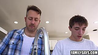 stepdad barebacks my tight young butt with daddy rimjob and fucking taboo style