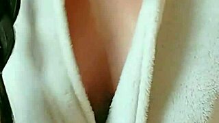 cute pigtail student gropes big tits and pussy post-shower ahegao frenzy.