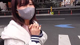japanese babe's shaved pussy grips cock with insane suction. polite young amateur toys cumshot blowjob