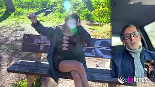 hey allison sweet hunts cock from followers while flashing tits on street