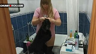 nerdy master turns into fucktoy as horny plump blonde rides him in stockings