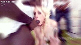 blonde bimbo brittany bardot takes 5 bbc balls-deep anal gaping outdoors