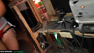 latina coworker deepthroats sucks cum in mouth after topless heels dance tease