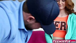 inexperienced redhead babe natalie lust rides huge dick to deep creampie finish