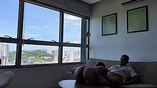 Babe slept sheetless, I fucked her hard without mercy