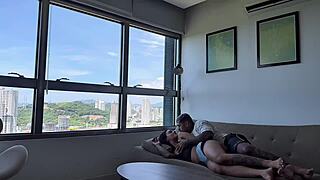 Babe slept sheetless, I fucked her hard without mercy
