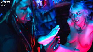 Femdom Goddess Worships Feet Licking Toes Socks