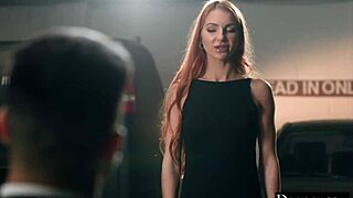 gorgeous 18+ redhead dragon rides client deep in nasty lesson fuck