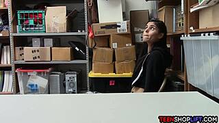 Skinny Latina Teen Shoplifter Fucked Hard by Security Santa in Store