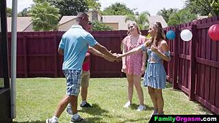 daughters spoil old stepdads post soccer familyorgasm orgy