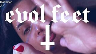 Naughty Latina Feet Demand Your Tongue Worship Now!