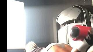 watch my athletic big ass get oiled massaged during intense workout!
