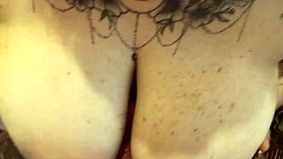 horny tattooed italian babe with big natural tits takes monster cock cumshot all over her boobs