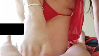 Gym Latina BBW's fat ass tempts stepson to lick and footjob her