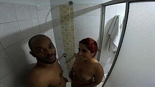Street slut grabs my throbbing cock in her bathroom for rough pounding