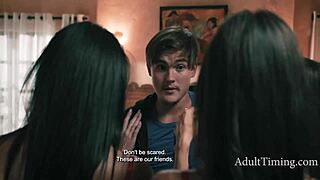 innocent family stumbles into 2 evil milfs' corrupt gangbang spree at adult cinema