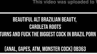 Brazilian alt beauty caroleta's monster cock anal ride gapes wide atm