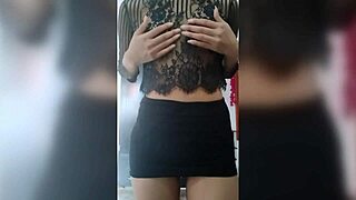 mmm in that mini skirt she fingers her wet pussy begging for your thick cock in her tight ass right now?