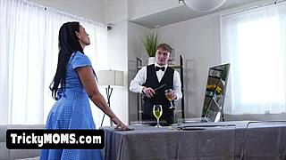 Romantic dinner roleplay with nympho stepmom? Quick anal fuck she craves!