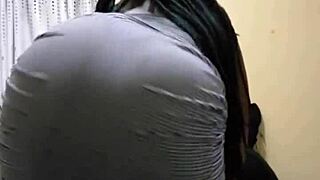 Watch ebony beauty Keita grind her massive ass cheeks seductively