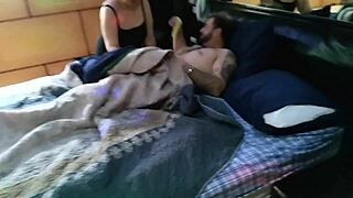 mom catches stepson on phone porn and rides his cock hard