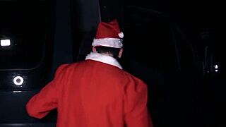 omg gorgeous brunette lullu gun's tits cum covered by amateurs on bus backseat xmas!!