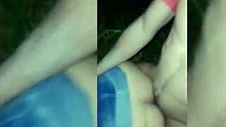 she owed cash no way out so she spread wide in the bushes for payment