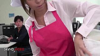 office lady chihiro akino sucks hard before taking that creampie load deep inside