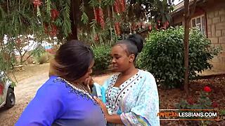 amateur bbw ebony lesbians grind and share double dildo in sloppy homemade pussy fuck
