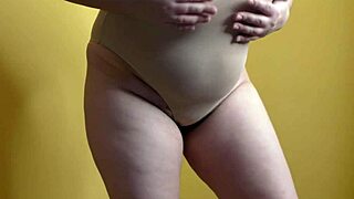 Chubby milf wife's lactating tits and hairy pussy seduce lover wildly!