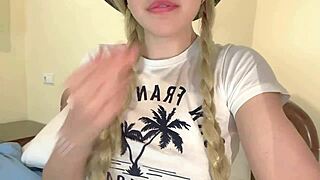 hey cute country blonde lil rose masturbates squirts big natural tits outdoor garden forest public