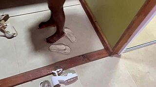 Skinny Brazilian teen slut gets monster cock in tight ass outdoors POV