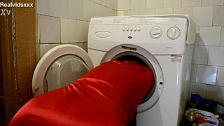 imagine her head stuck in the washer... i just had to fuck that shaved redhead pussy doggystyle from behind